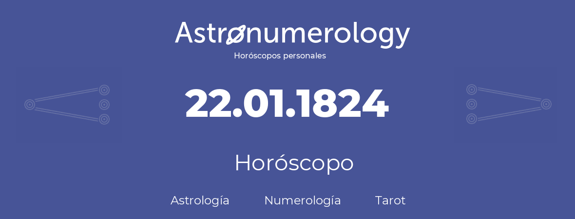 Fecha de nacimiento 22.01.1824 (22 de Enero de 1824). Horóscopo.