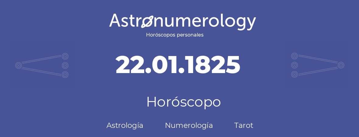 Fecha de nacimiento 22.01.1825 (22 de Enero de 1825). Horóscopo.