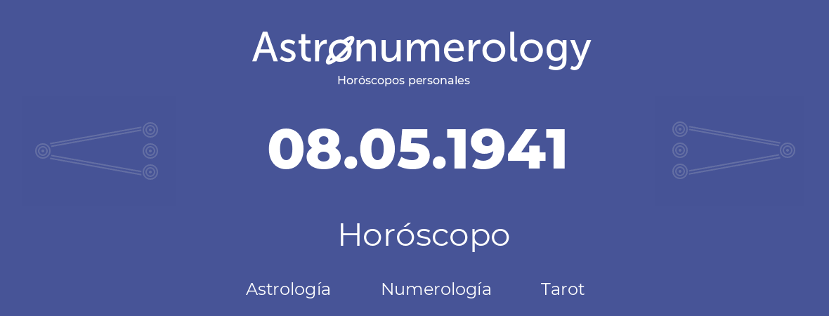 Fecha de nacimiento 08.05.1941 (08 de Mayo de 1941). Horóscopo.