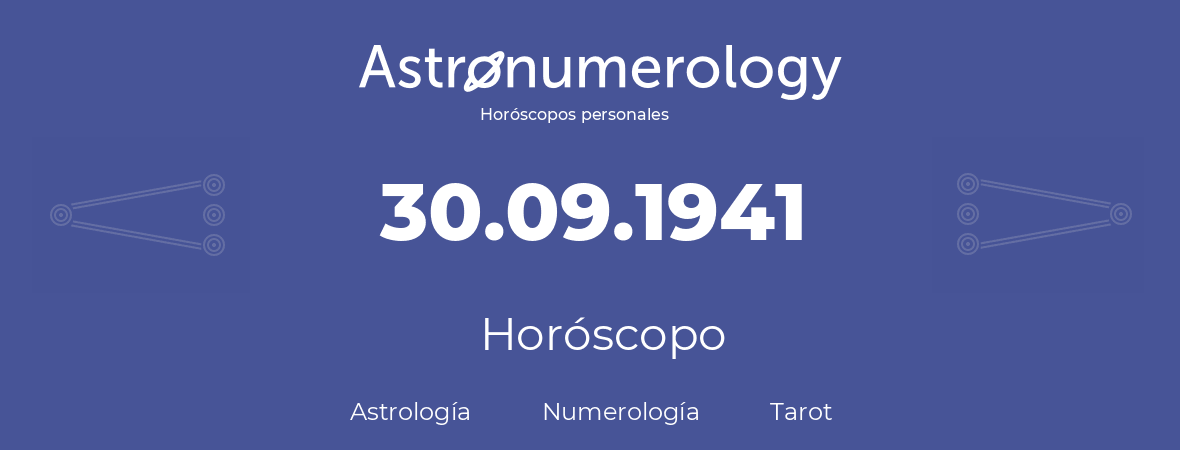 Fecha de nacimiento 30.09.1941 (30 de Septiembre de 1941). Horóscopo.
