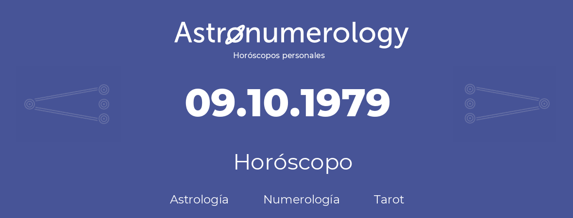 Fecha de nacimiento 09.10.1979 (9 de Octubre de 1979). Horóscopo.