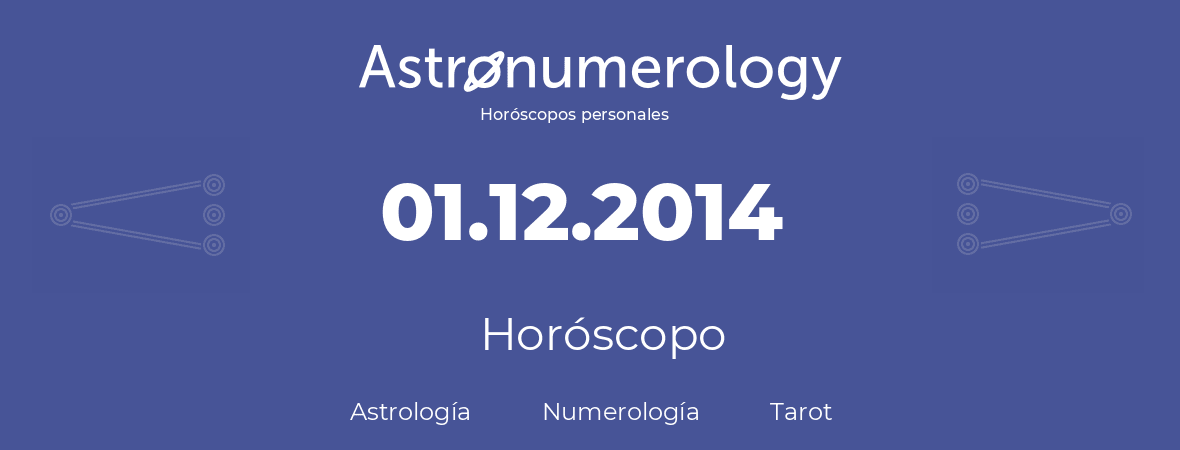 Fecha de nacimiento 01.12.2014 (1 de Diciembre de 2014). Horóscopo.