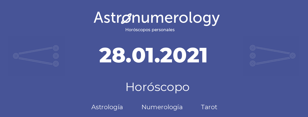 Fecha de nacimiento 28.01.2021 (28 de Enero de 2021). Horóscopo.