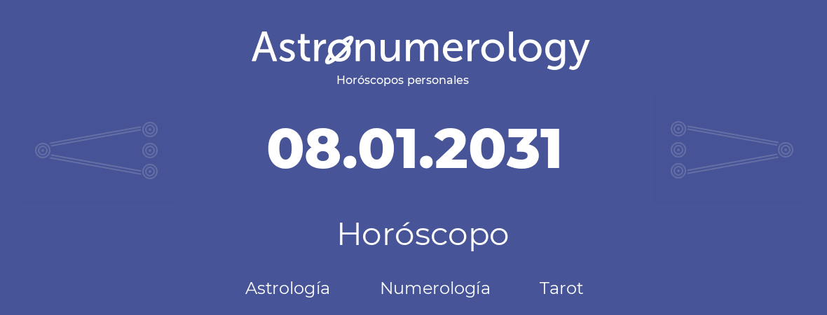 Fecha de nacimiento 08.01.2031 (08 de Enero de 2031). Horóscopo.