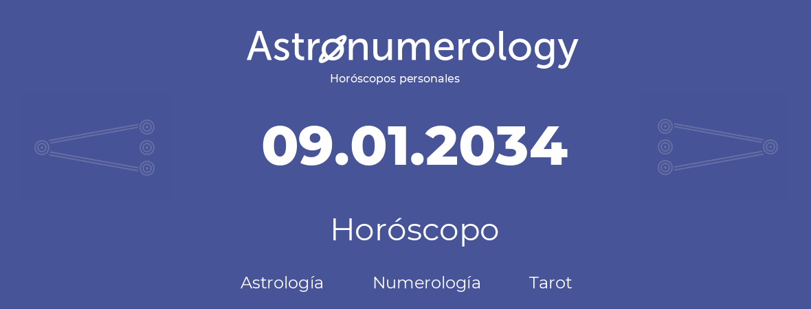 Fecha de nacimiento 09.01.2034 (9 de Enero de 2034). Horóscopo.