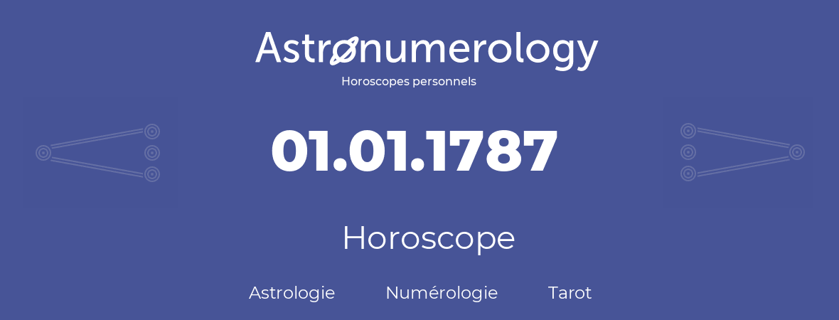 Horoscope pour anniversaire (jour de naissance): 01.01.1787 (1 Janvier 1787)