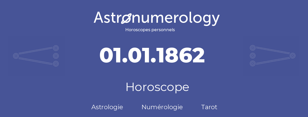 Horoscope pour anniversaire (jour de naissance): 01.01.1862 (01 Janvier 1862)