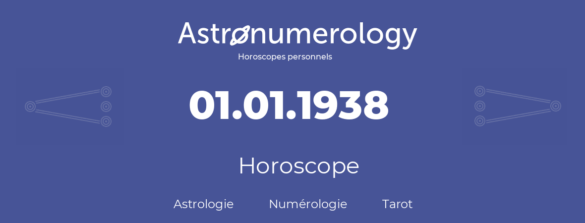 Horoscope pour anniversaire (jour de naissance): 01.01.1938 (1 Janvier 1938)