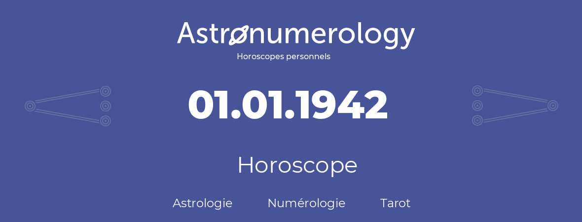 Horoscope pour anniversaire (jour de naissance): 01.01.1942 (1 Janvier 1942)