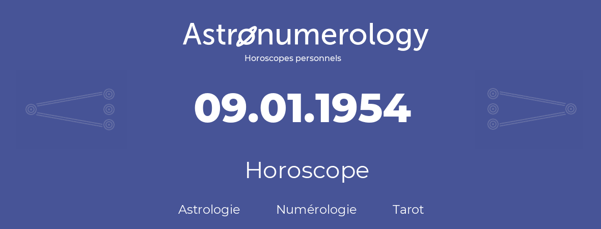 Horoscope pour anniversaire (jour de naissance): 09.01.1954 (09 Janvier 1954)