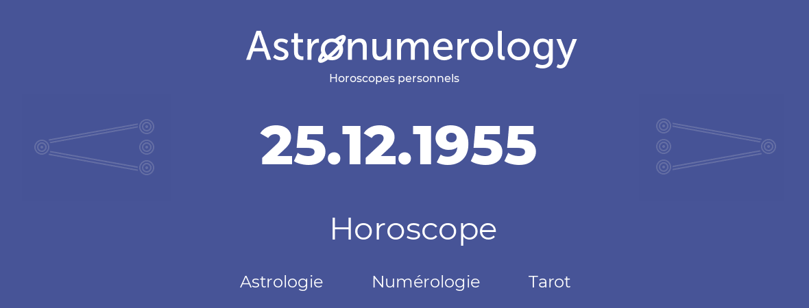 Horoscope pour anniversaire (jour de naissance): 25.12.1955 (25 Décembre 1955)