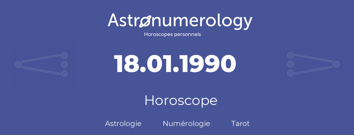 Horoscope pour anniversaire (jour de naissance): 18.01.1990 (18 Janvier 1990)