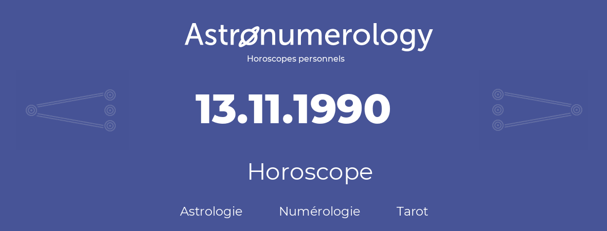 Horoscope pour anniversaire (jour de naissance): 13.11.1990 (13 Novembre 1990)