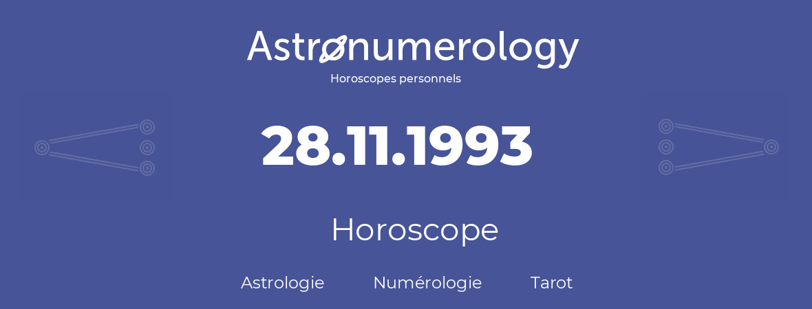 Horoscope pour anniversaire (jour de naissance): 28.11.1993 (28 Novembre 1993)