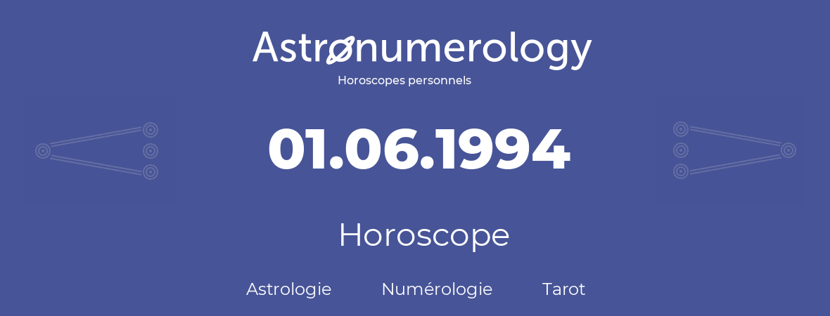 Horoscope pour anniversaire (jour de naissance): 01.06.1994 (31 Juin 1994)