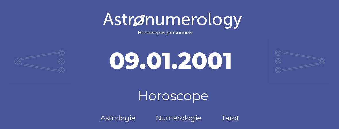 Horoscope pour anniversaire (jour de naissance): 09.01.2001 (9 Janvier 2001)