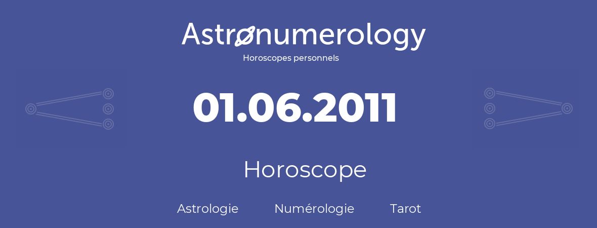 Horoscope pour anniversaire (jour de naissance): 01.06.2011 (31 Juin 2011)