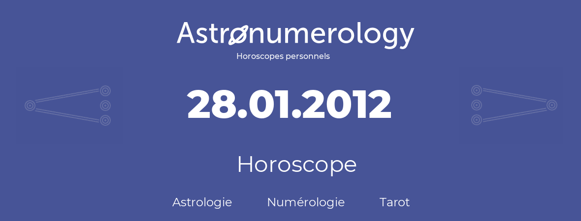 Horoscope pour anniversaire (jour de naissance): 28.01.2012 (28 Janvier 2012)
