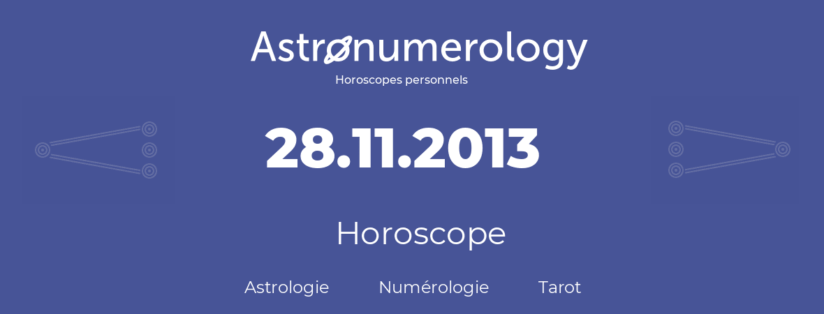 Horoscope pour anniversaire (jour de naissance): 28.11.2013 (28 Novembre 2013)