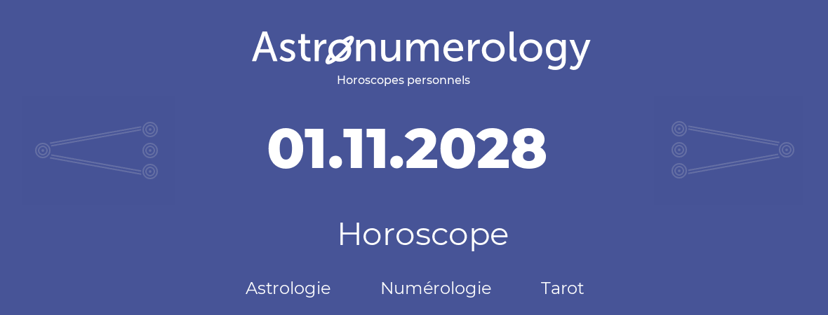 Horoscope pour anniversaire (jour de naissance): 01.11.2028 (1 Novembre 2028)