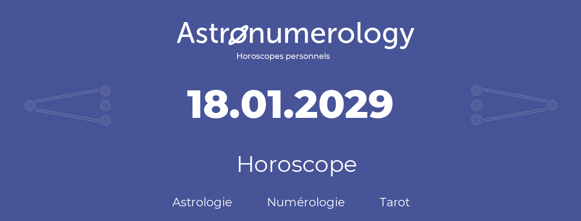 Horoscope pour anniversaire (jour de naissance): 18.01.2029 (18 Janvier 2029)