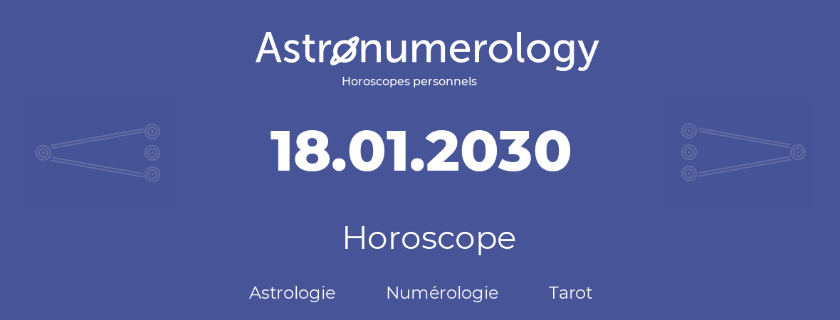 Horoscope pour anniversaire (jour de naissance): 18.01.2030 (18 Janvier 2030)
