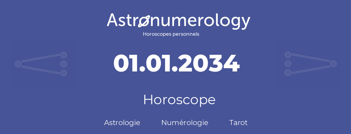 Horoscope pour anniversaire (jour de naissance): 01.01.2034 (1 Janvier 2034)
