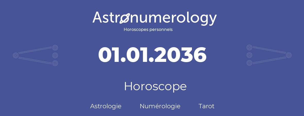 Horoscope pour anniversaire (jour de naissance): 01.01.2036 (1 Janvier 2036)
