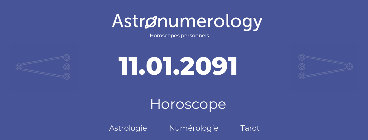 Horoscope pour anniversaire (jour de naissance): 11.01.2091 (11 Janvier 2091)